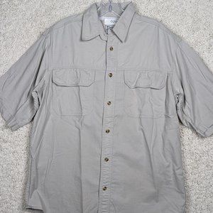 Bimini Bay Outfitter* Men's Short Sleeve‎ Button Down Yoke Back Shirt Medium~Tan